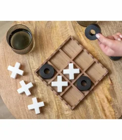 Ornament Tic Tac Toe - Zwart - 18.5x18.5x5cm