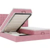 Ottoman bed met matrassen en LED's 200x200cm fluweel roze