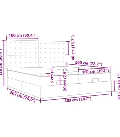 Ottoman bed met matrassen en LED's 200x200cm fluweel roze