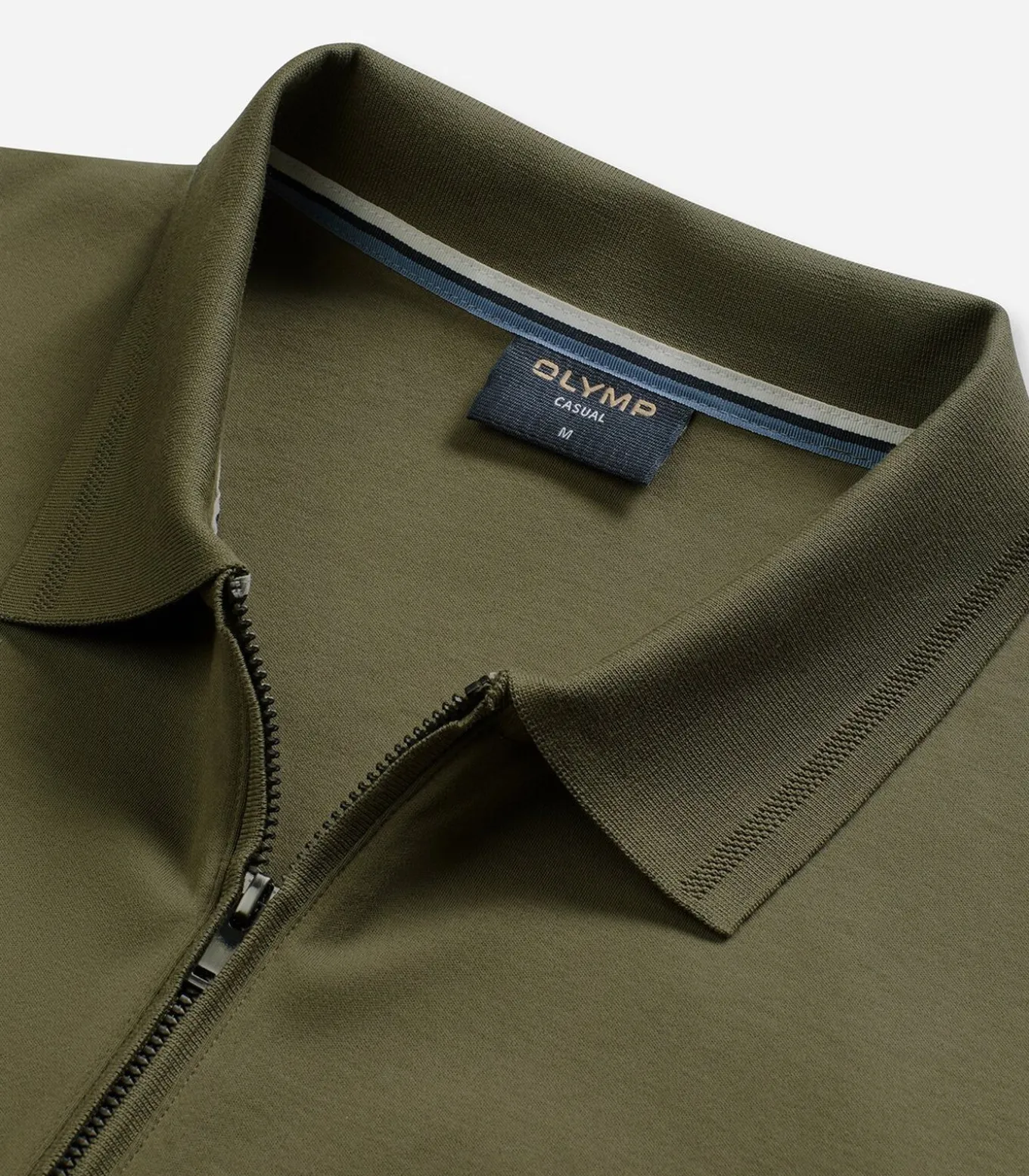 Overhemd Zip Pullover Olijfgroen