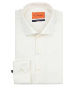 Overhemd Extra Lange Mouwen Twill Ecru