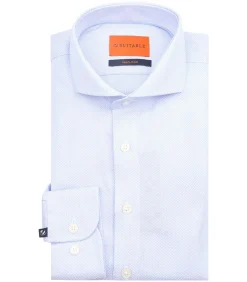 Overhemd Jacquard Luxe Lichtblauw