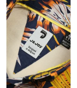 Overhemd met korte mouwen en bladerenprint