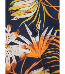 Overhemd met korte mouwen en bladerenprint