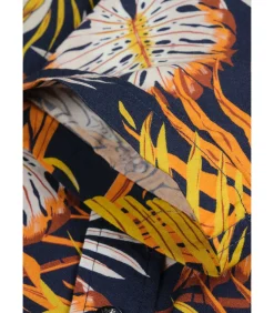 Overhemd met korte mouwen en bladerenprint