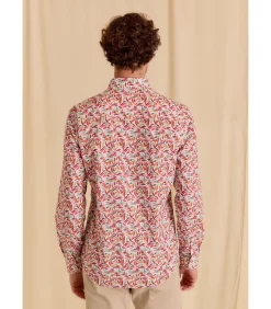 Overhemd met lange mouwen en bladerenprint