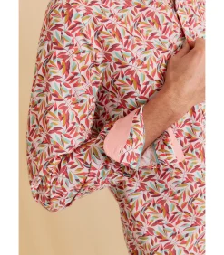Overhemd met lange mouwen en bladerenprint