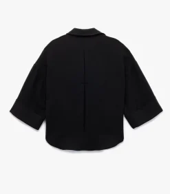 Oversized Blouse Zwart 3/4 Mouwen