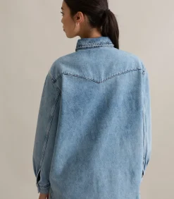 Oversized denim overhemd