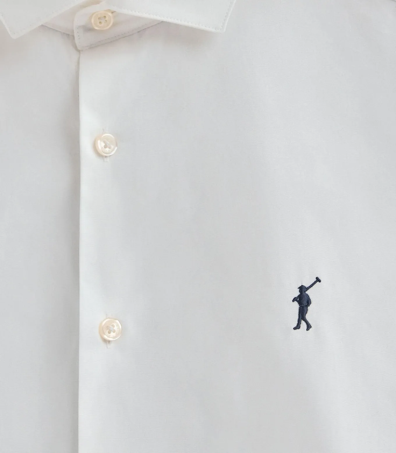 Pack van twee herenhemden van poplin katoen in wit en marineblauw met slim fit en Rigby Go-logo