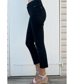 PAULA - 7/8 ZWARTE STRETCH KATOENEN JEANS