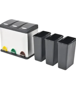Pedaalemmer voor recycling 24 L roestvrij staal