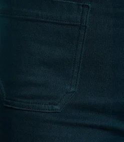 petrolblauwe flare jeans met hoge taille van organisch katoen