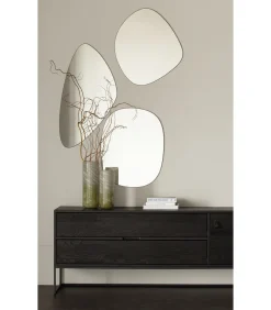 Philou Spiegel - Glas/Metaal - Zwart - 60x59x0,5