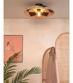 Plafonniere Andros - Naturel/Zwart - Ø45cm