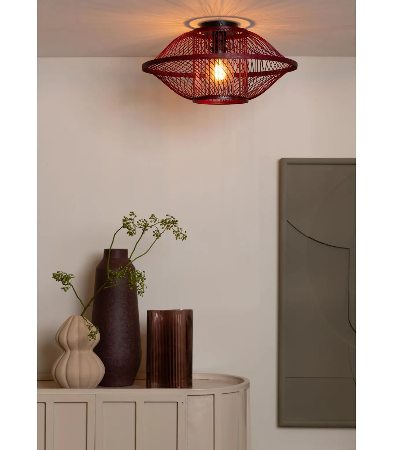 Plafonniere Maui - Bordeaux - Ø50cm