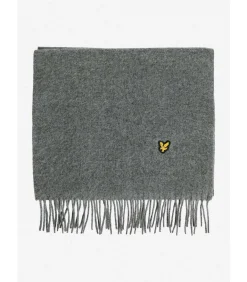 Plain lambswool scarf - mid grey marl