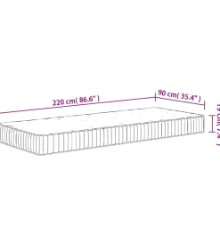 Pocketveringmatras middelhard 90x220 cm