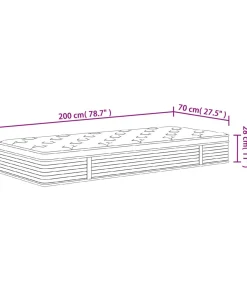 Pocketveringmatras middelhard 70x200 cm
