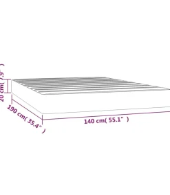 Pocketveringmatras 140x190x20 cm stof lichtgrijs