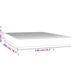 Pocketveringmatras 140x200x20 cm kunstleer cappuccinokleurig