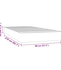 Pocketveringmatras 80x210x20 cm fluweel donkergrijs