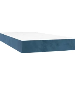 Pocketveringmatras 90x220x20 cm fluweel donkerblauw