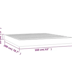 Pocketveringmatras 160x200x20 cm stof lichtgrijs