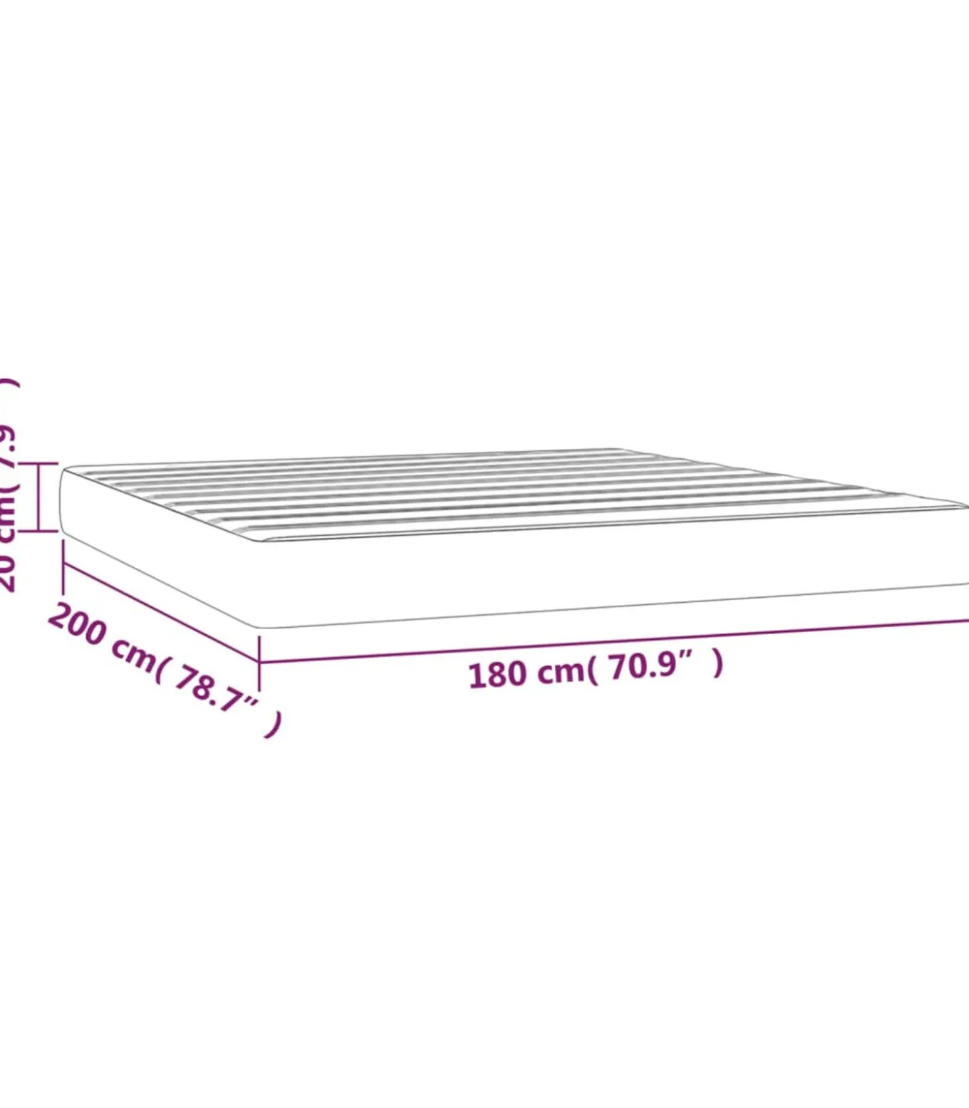 Pocketveringmatras 180x200x20 cm stof taupe