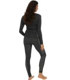 Premium Thermoshirt Dames met lange mouwen Zwart Melange