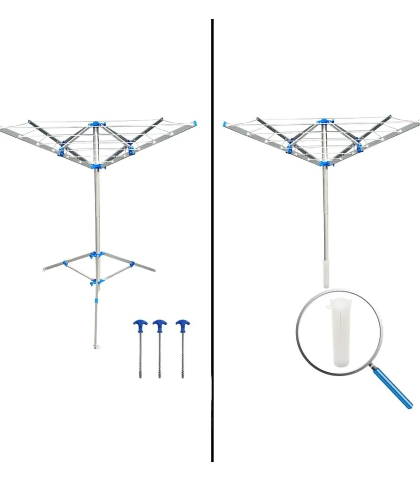 ProPlus Droogmolen met voet metaal grijs