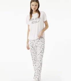 Pyjama Set Korte Mouwen Katoen Bedrukt