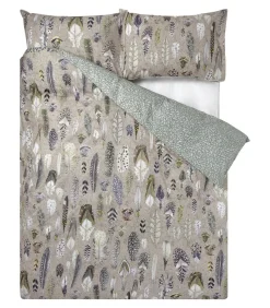 Quill natural Dekbedovertrek in katoen perkal met print