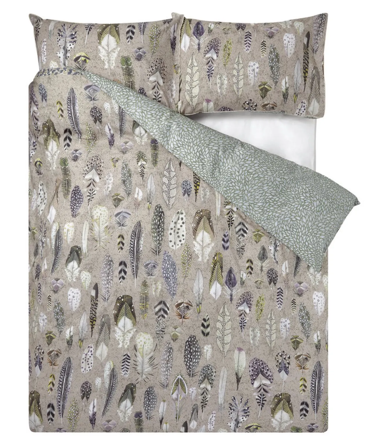 Quill natural Dekbedovertrek in katoen perkal met print