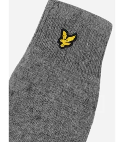 Racked rib gloves - mid grey marl