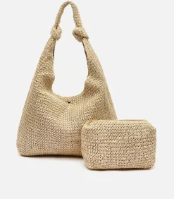 Raffia tas Vrouw Pologi Beige