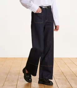 Rechte jeans van biologisch katoen in raw denim