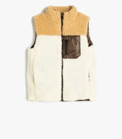 Rechte kraag-volledige ritssluiting Puffer Weste Anorak