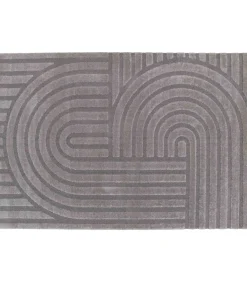 Rechthoekig laagpolig vloerkleed eigentijds patroon grijs 120 x 170 cm