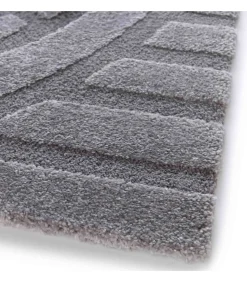 Rechthoekig laagpolig vloerkleed eigentijds patroon grijs 120 x 170 cm