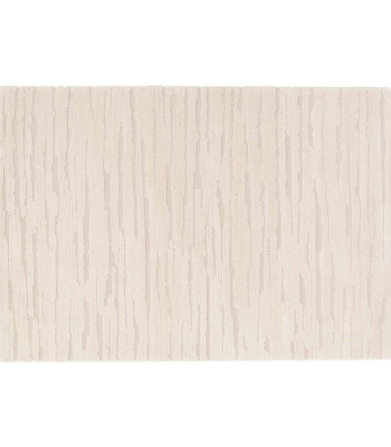 Rechthoekig laagpolig vloerkleed in effen ecru patroon 120 x 170 cm