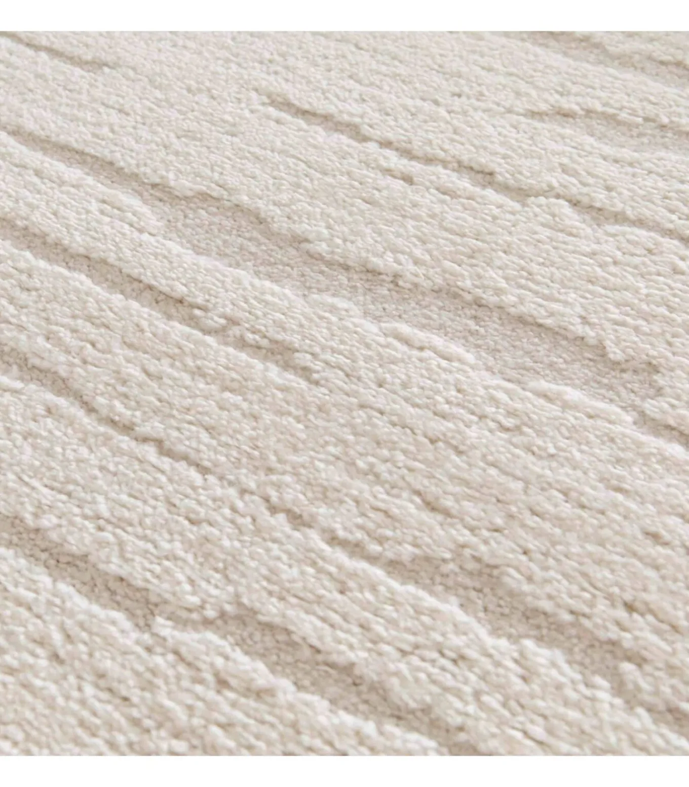 Rechthoekig laagpolig vloerkleed in effen ecru patroon 120 x 170 cm