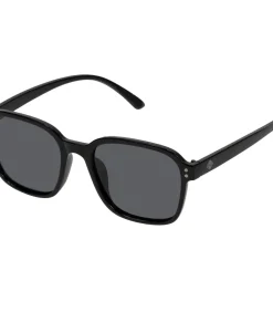 Recyclebare zwarte rechthoekige zonnebril voor dames