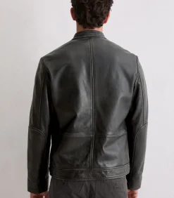 Regular leren jack in bikerstijl