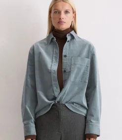 Relaxed overhemd van fluweel