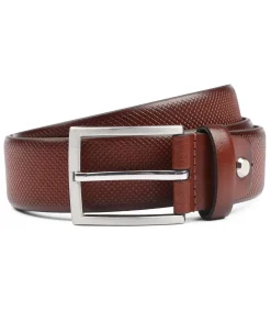 Riem Structuur Leer Cognac
