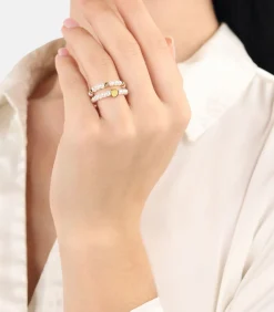 Ring voor dames, roestvrij staal, glaskraal | hartje