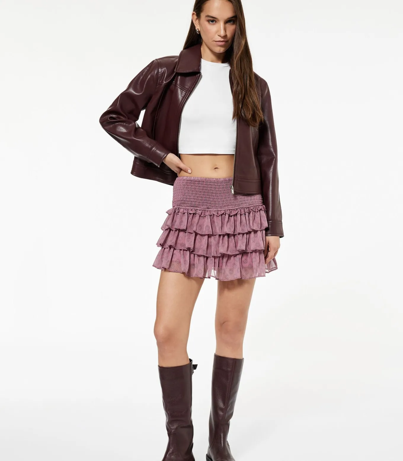 Rokshort Met Volants En Guipure Detail