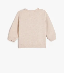 Ronde kraag Applique Gedetailleerd Sweatshirt