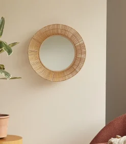 Ronde spiegel van natuurvezel 60 cm Rosie